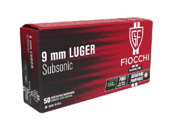 FIOCCHI 9mmLuger Subsonic 158grs